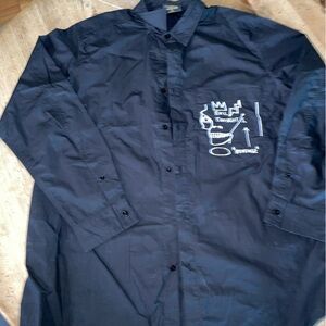 Diamond Supply Co. X Basquiat black button down XL